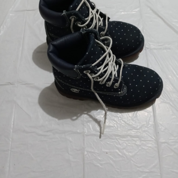 Navy blue white dotted Timberland Size 12 - Picture 7 of 8